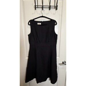 VTG Talbots Linen Black Sleeveless A-Line Dress Size 12 Elegant Resort Vacation